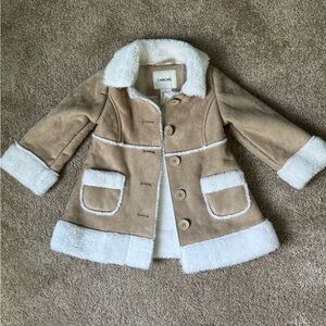 Cherokee Tan and White Kids Pea Coat